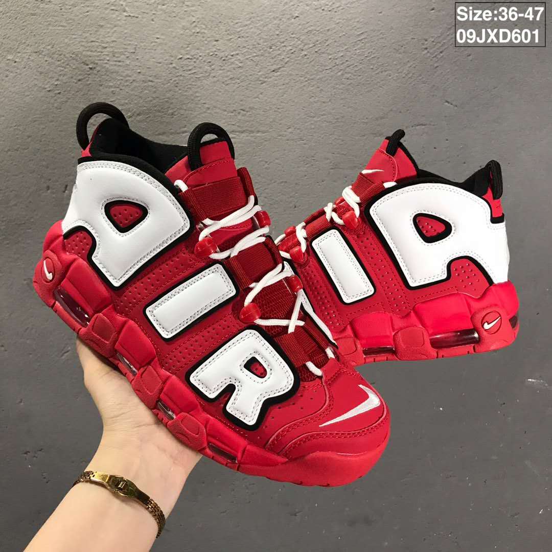 New Nike Air More Uptempo Red White Shoes